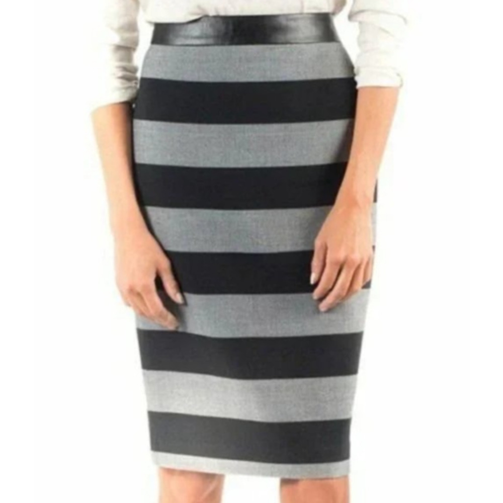 J Crew Striped Jacquard Pencil Skirt Women's 12P NWT
